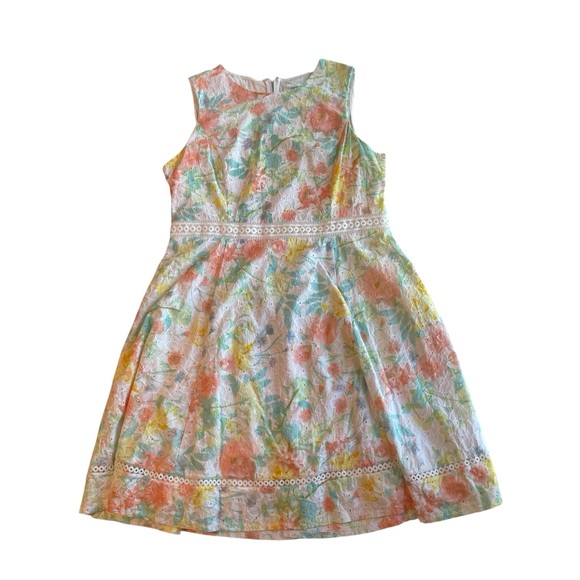 Calvin Klein Floral-Print Eyelet A-Line Dress - Picture 5 of 14